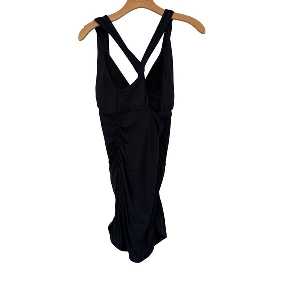 Ralph Lauren Black Plunge One Piece Halter Swimsuit  Dress Women's size 16W plus - Picture 2 of 10